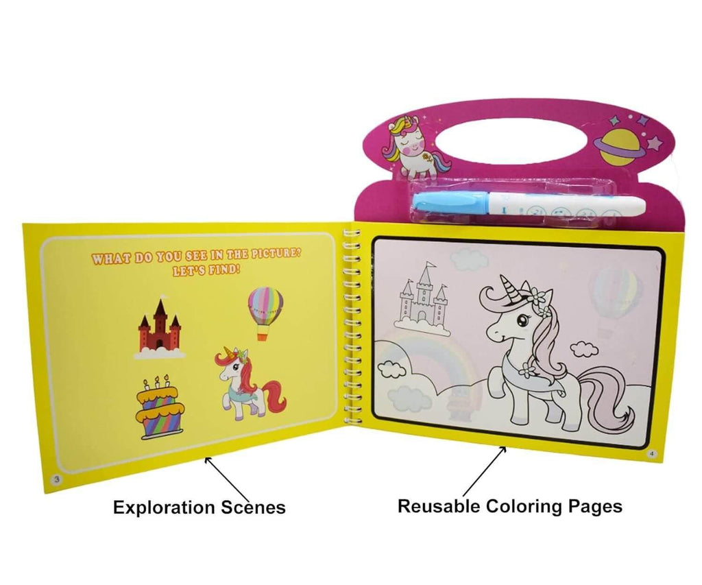 Cartoon Reusable Magic Pen / Water Painting Book