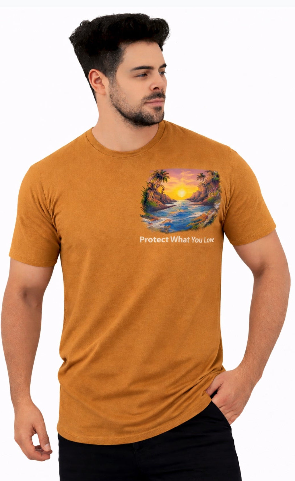 Nisarga's Unisex Dark Biscuit Cotton Round Neck 180GSM Half Sleeve T-shirts