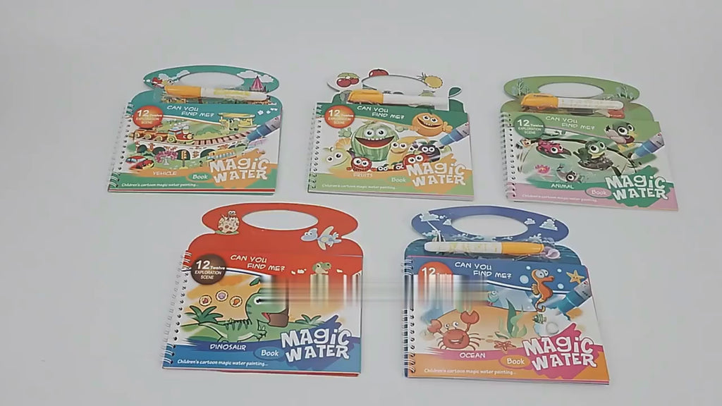 Cartoon Reusable Magic Pen / Water Painting Book